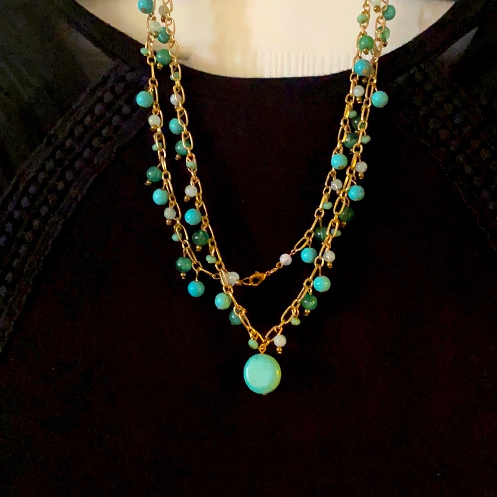 Turquoise and Gold Necklace